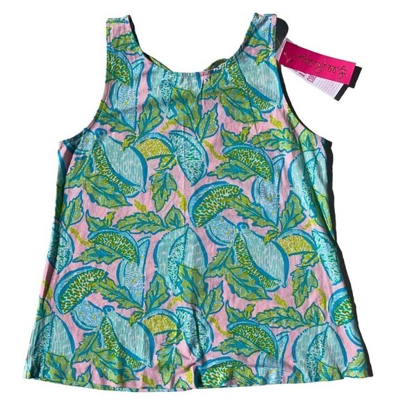 Lilly Pulitzer SMALL Urchin Pink Kirsten Tank Top in Vitamin Sea Allover Pattern - Picture 1 of 5